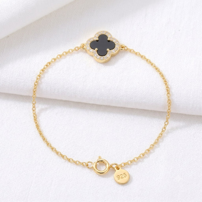 Gold narukvica Detelina Onyx Sparkle - Srebro 925