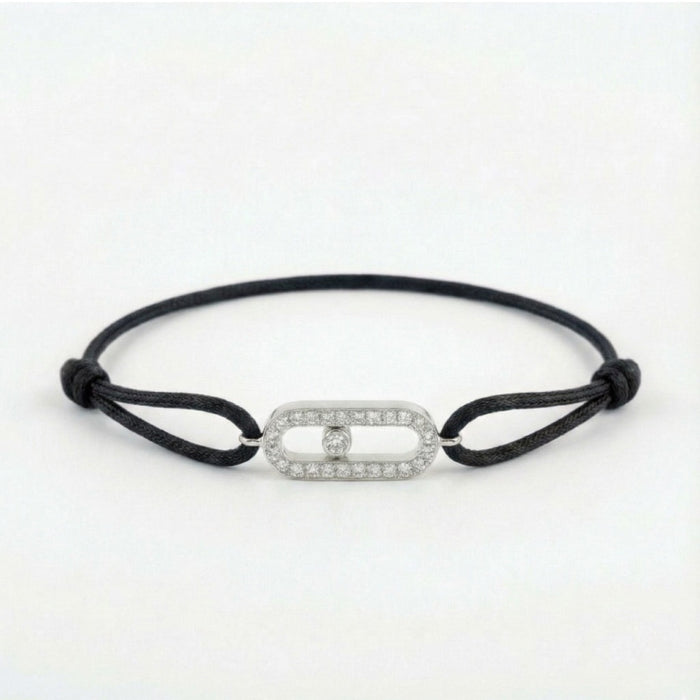 Narukvica Crni Konac Move Cirkon - Srebro 925