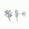 Srebrne Minđuše Lucky Clover Half-Sparkle - Srebro 925