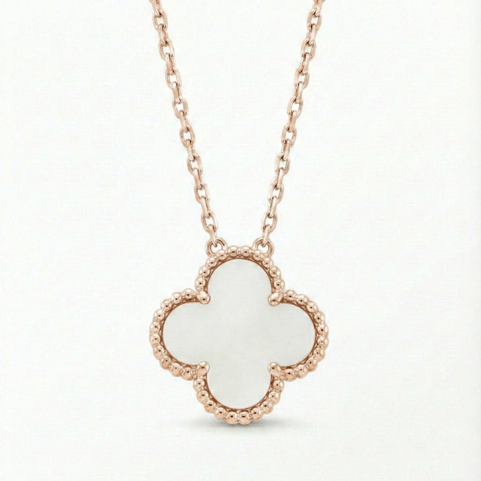 Ogrlica Detelina Rose Gold Bela - Srebo 925
