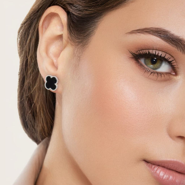 Van Cleef Minđuše Detelina Srebrne Crne