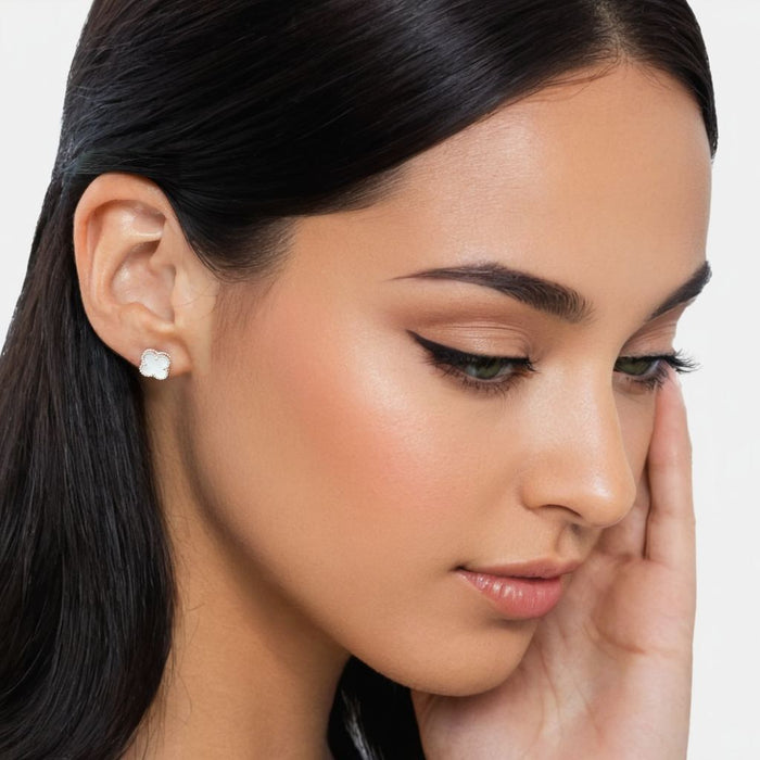 Van Cleef Minđuše Detelina Srebrne Bele