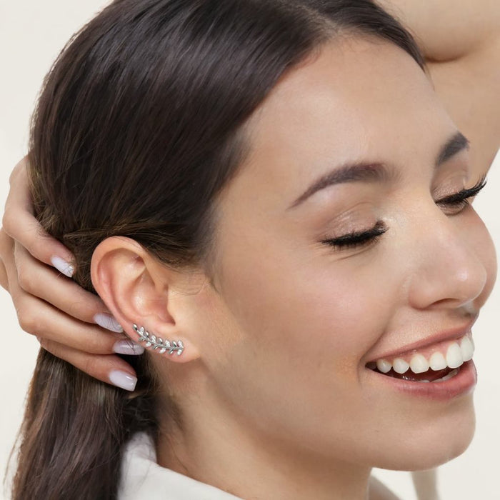 Minđuše Penjalice - Listići sa Cirkonima