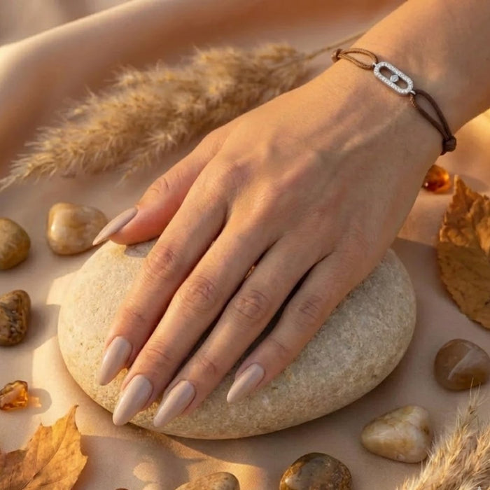 Narukvica Braon Konac Single Move Cirkon - Srebro 925