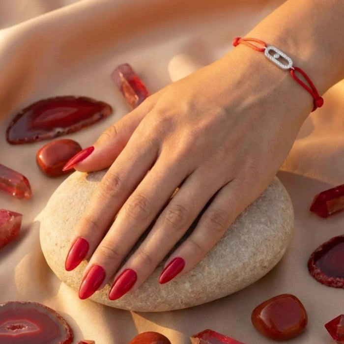 Narukvica Crveni Konac Single Move Cirkon - Srebro 925