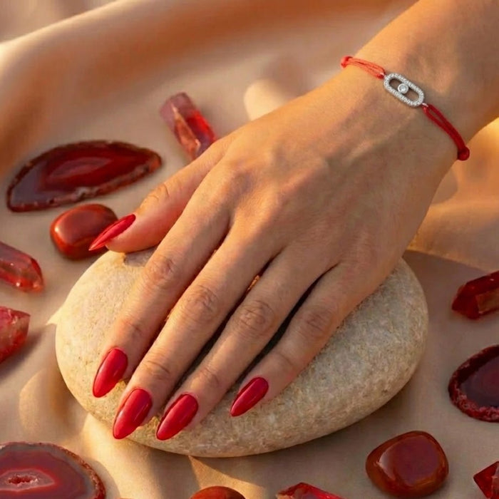 Narukvica Crveni Konac Single Move Cirkon-Veći - Srebro 925