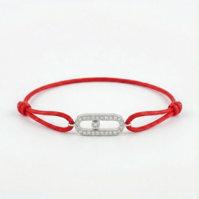 Narukvica Crveni Konac Single Move Cirkon - Srebro 925