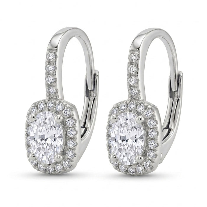 Srebrne Minđuše na Kopču Diamond Halo - Srebro 925
