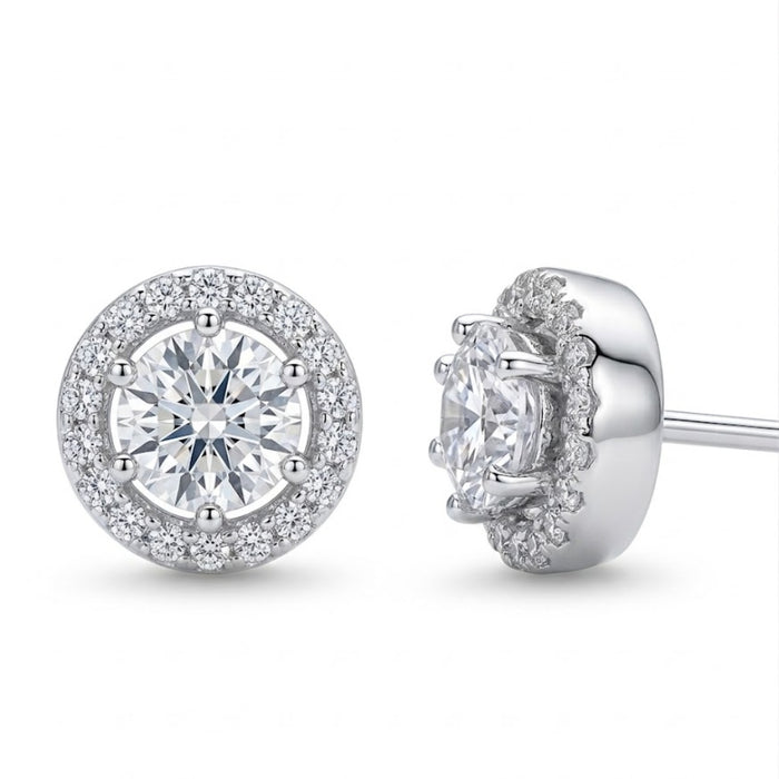 Srebrne Minđuše Halo Diamond – Srebro 925