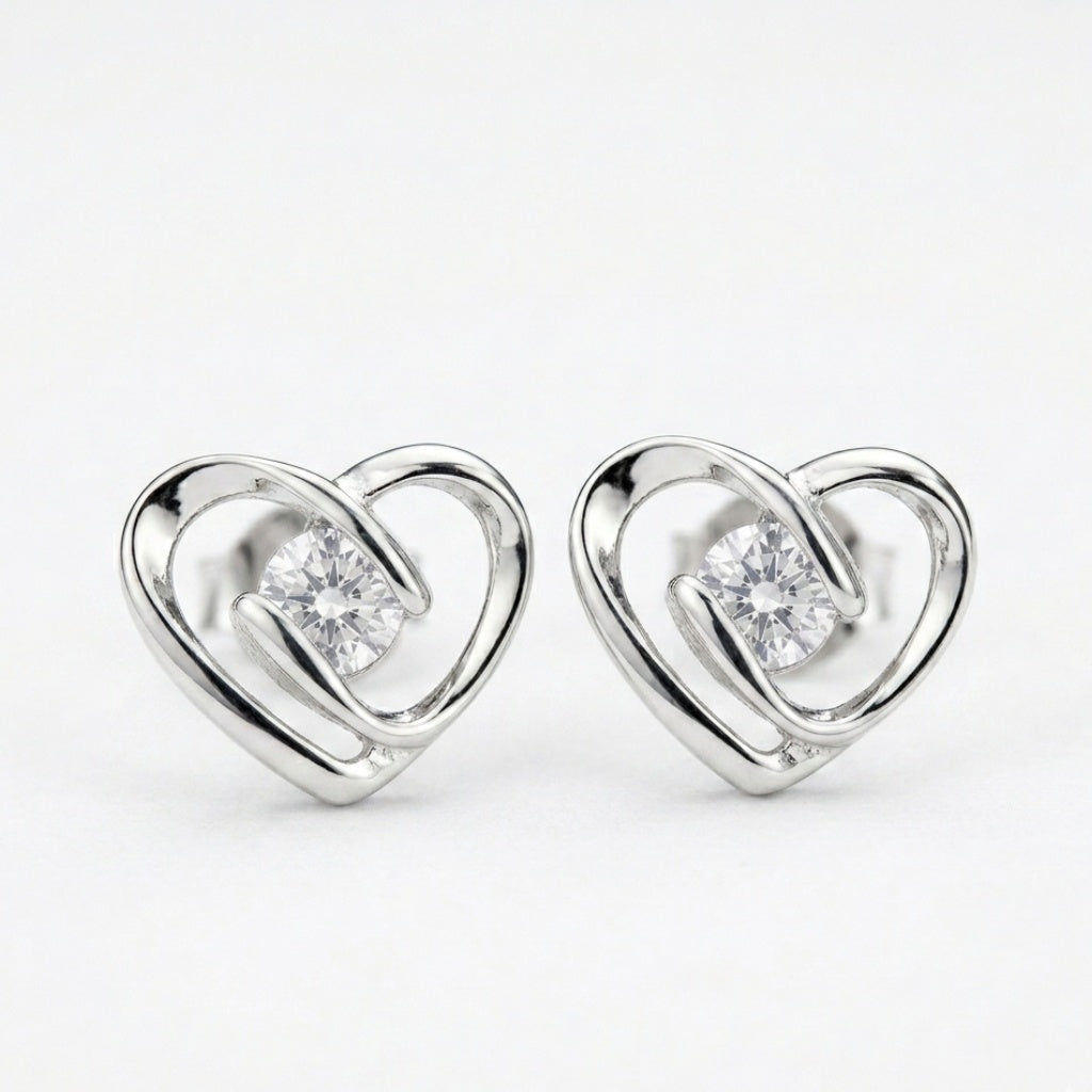 Srebrne minđuše Endless Love Heart – Srebro 925