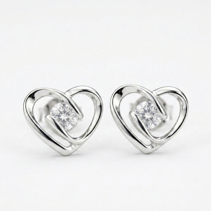 Srebrne minđuše Endless Love Heart – Srebro 925