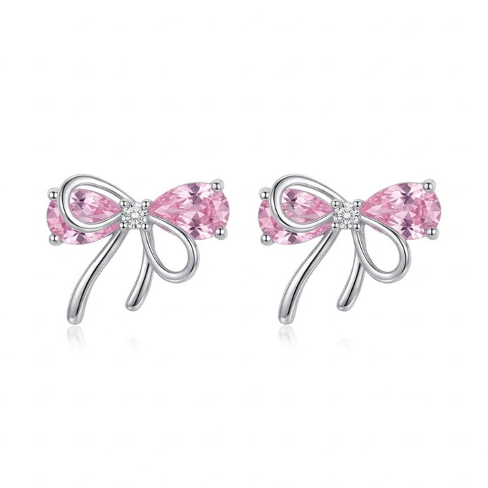 Srebrne Minđuše Roze Mašnica – Srebro 925
