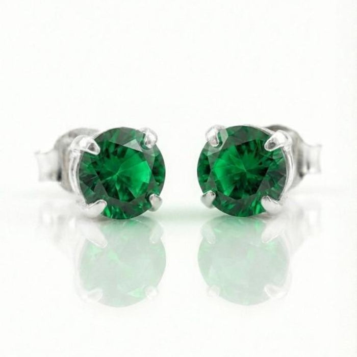 Medicinske Minđuše Zeleni Cirkon - Srebro 925