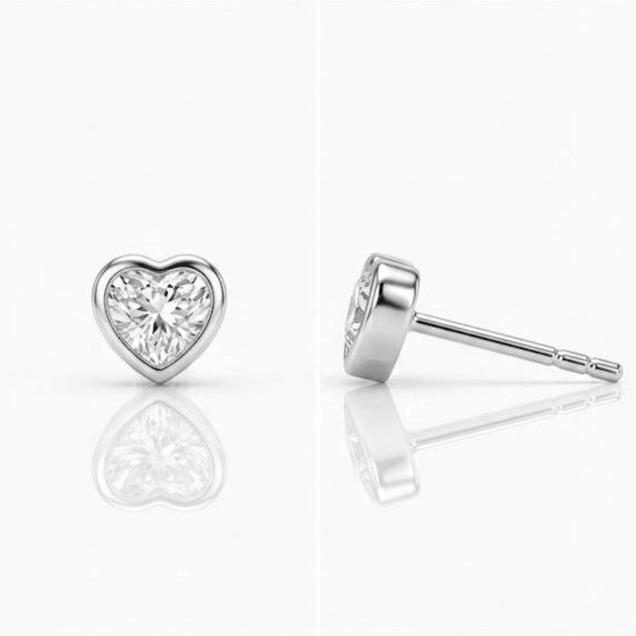 Medicinske Minđuše Srce Cirkon - Srebro 925