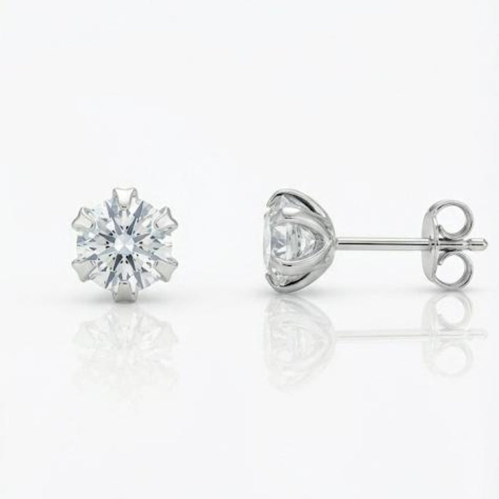 Medicinske Minđuše Šestokrake Cirkon - Srebro 925