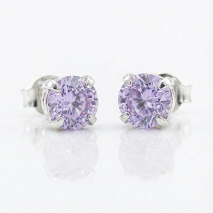 Medicinske Minđuše Lila Boje - Srebro 925