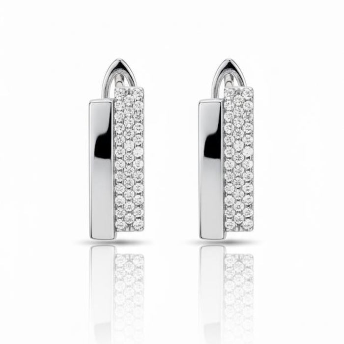 Minđuše na Klipsu "Preklapajuće Trake" - Srebro 925