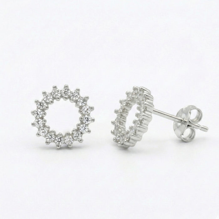 Srebrne Minđuše Sparkling Circle - Srebro 925