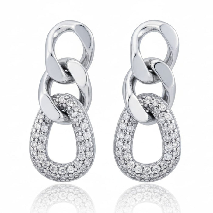 Viseće Minđuše Lanac Karika - Srebro 925