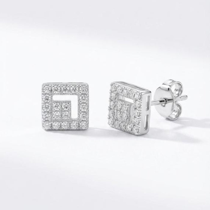 Minđuše Kocke Grčki Meandar - Srebro 925