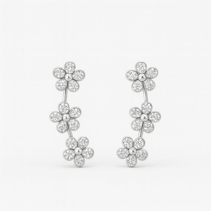 Minđuše Penjalice - Cvetovi sa Cirkonima