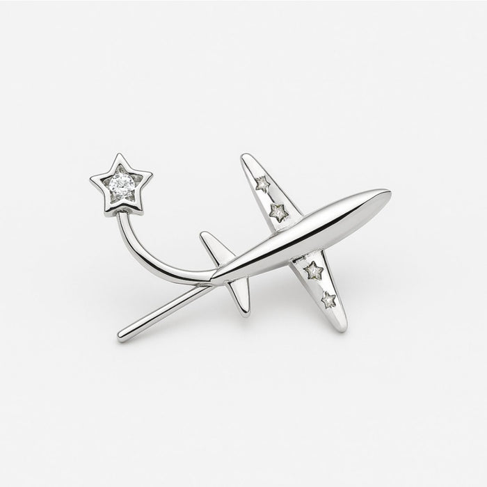 Minđuše Avion sa Zvezdama - Srebrne