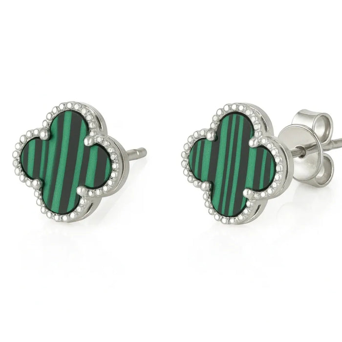 Van Cleef Minđuše Detelina Srebrne Zelena Mini