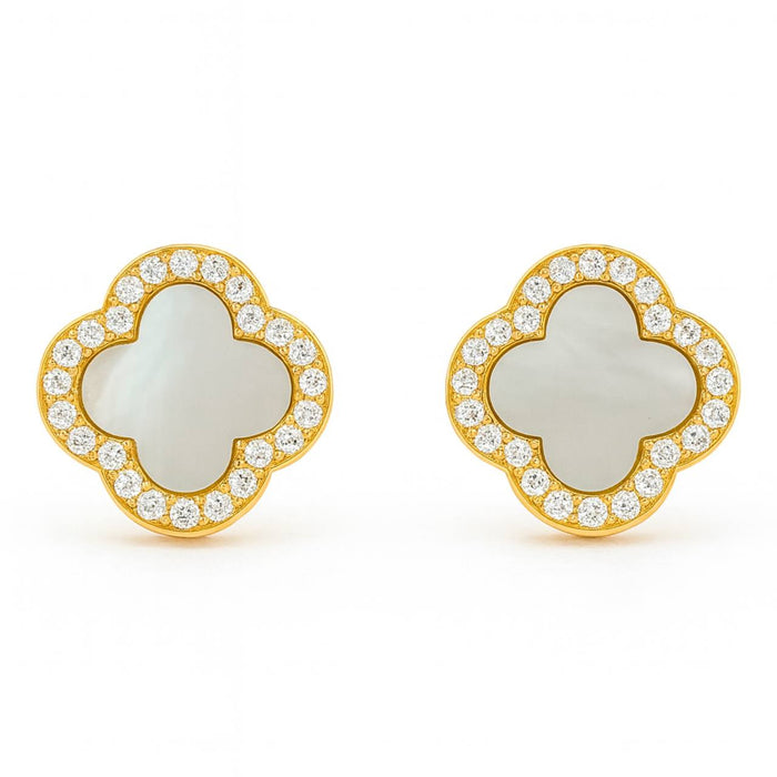 Van Cleef Minđuše Detelina Žuto Zlato Bele