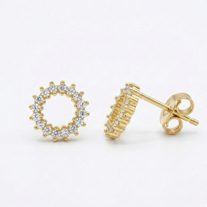 Minđuše Sparkling Circle - Srebro 925 (Pozlata)