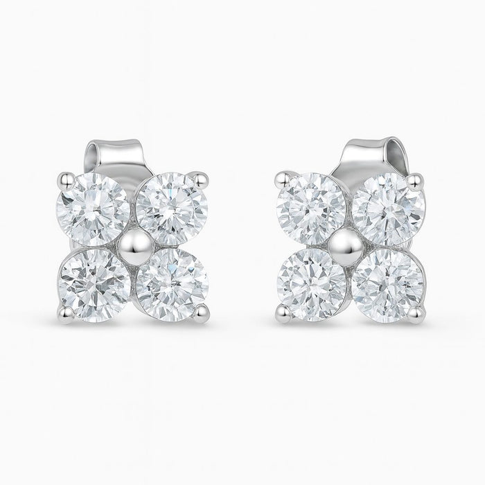 Minđuše Cvet od Cirkona - Srebro 925