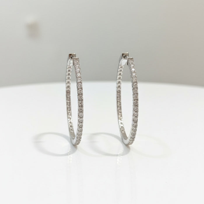 Viseće Minđuše Alke Veliki Krugovi sa Cirkonima - Srebro 925