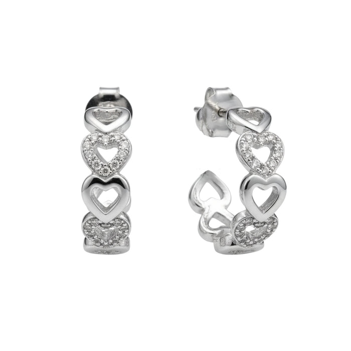 Minđuše Srca sa Cirkonima - Srebro 925