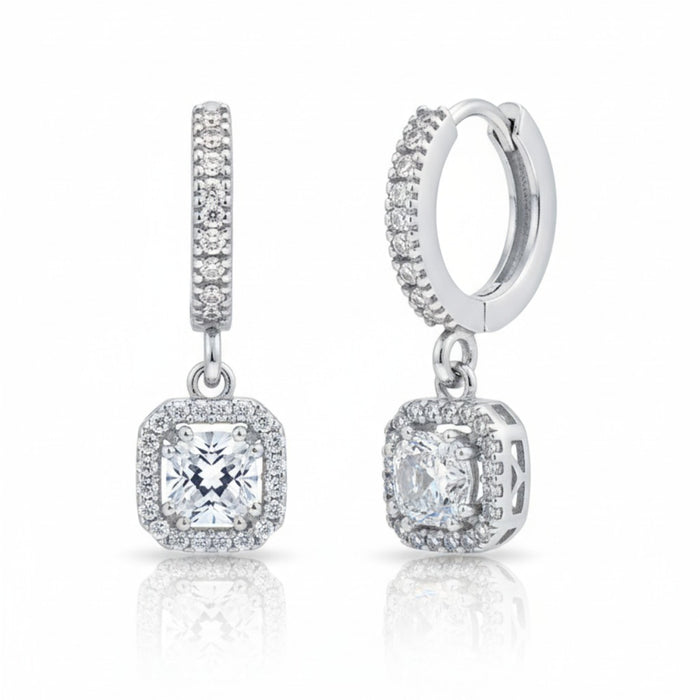 Minđuše na klipsu sa Cirkonom Viseće - Srebro 925