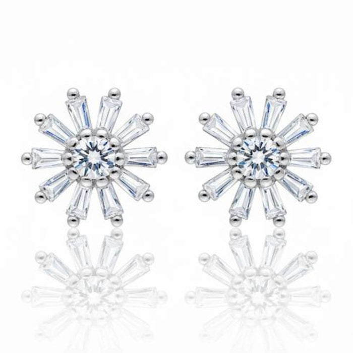 Minđuše "Zvezdani Bljesak" sa Baget Cirkonima - Srebro 925