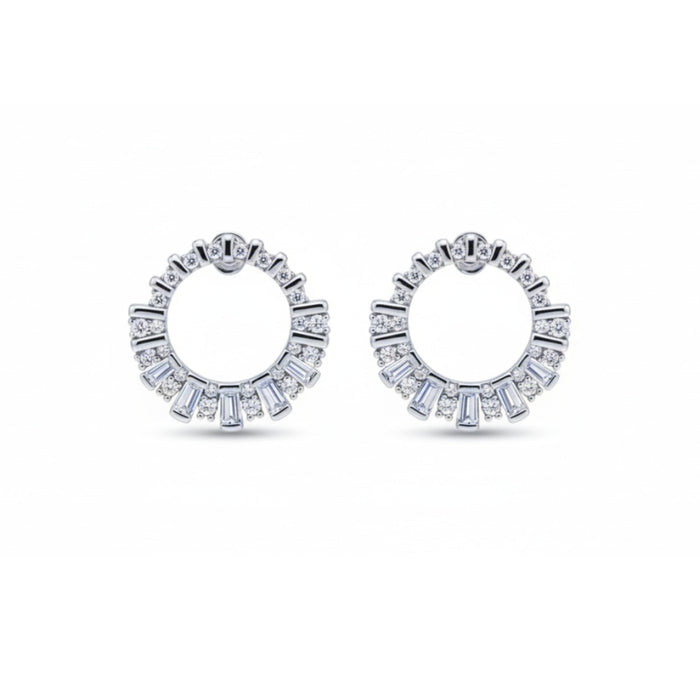 Ubodne Minđuše Srebrne - Krug sa Cirkonima