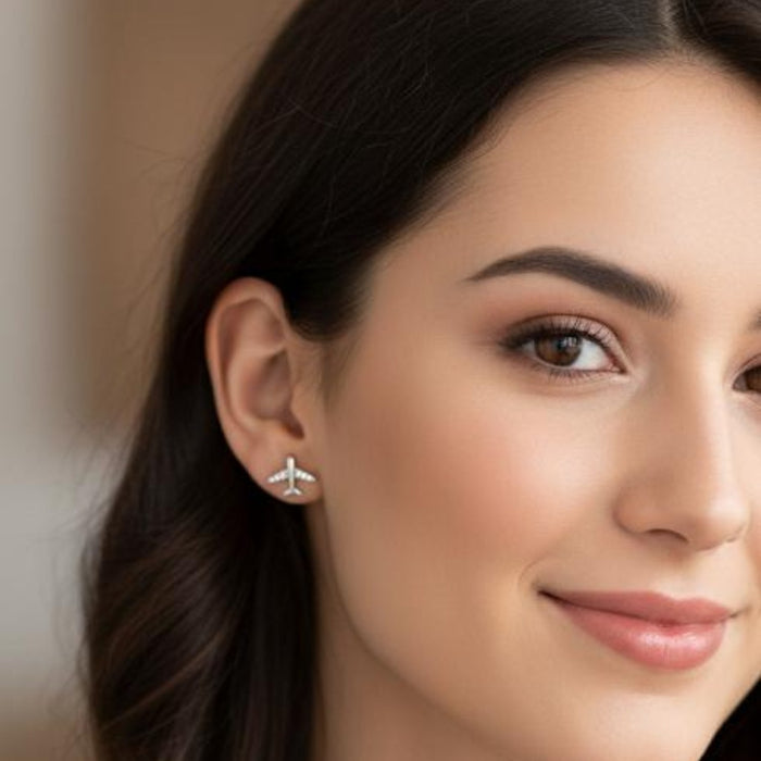 Srebrne Minđuše Avion - Srebro 925