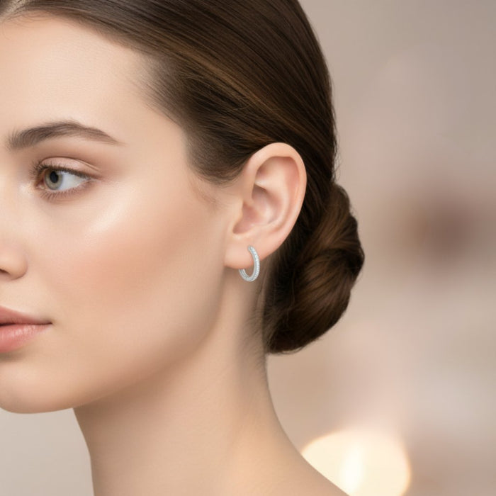 Minđuše Male Obruč sa Cirkonima - Srebro 925