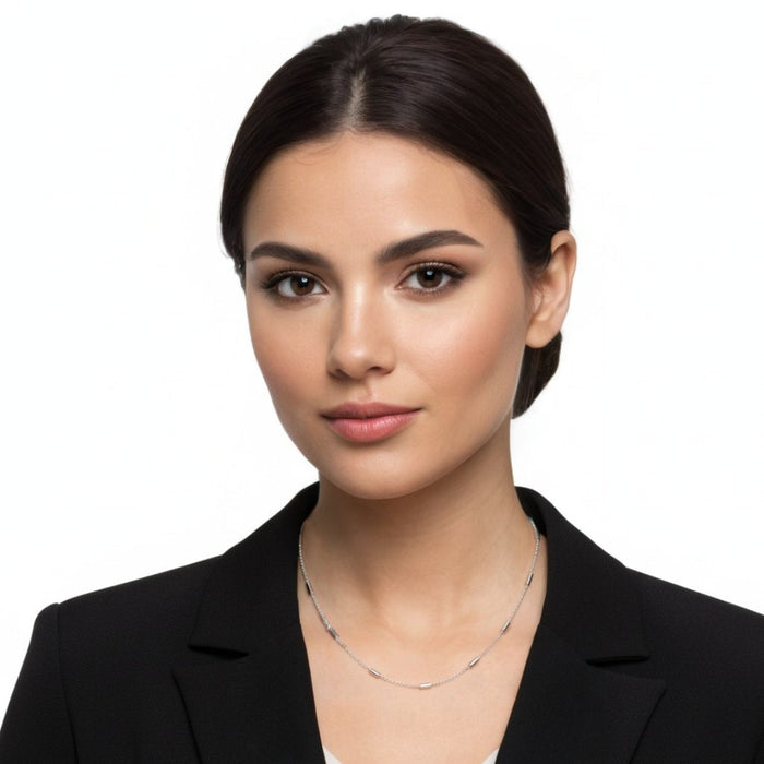 Ogrlica sa Cilindričnim Elementima - Srebro 925