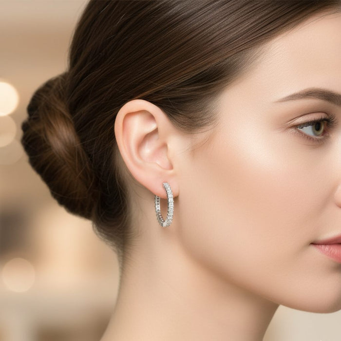 Minđuše Alke sa Baguette Cirkonima - Srebro 925