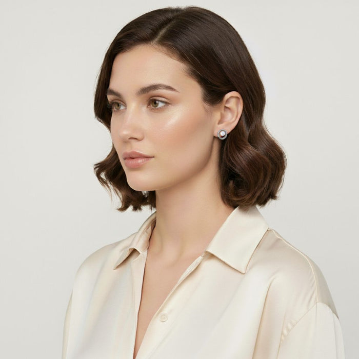 Biserne Minđuše Krug - Srebro 925