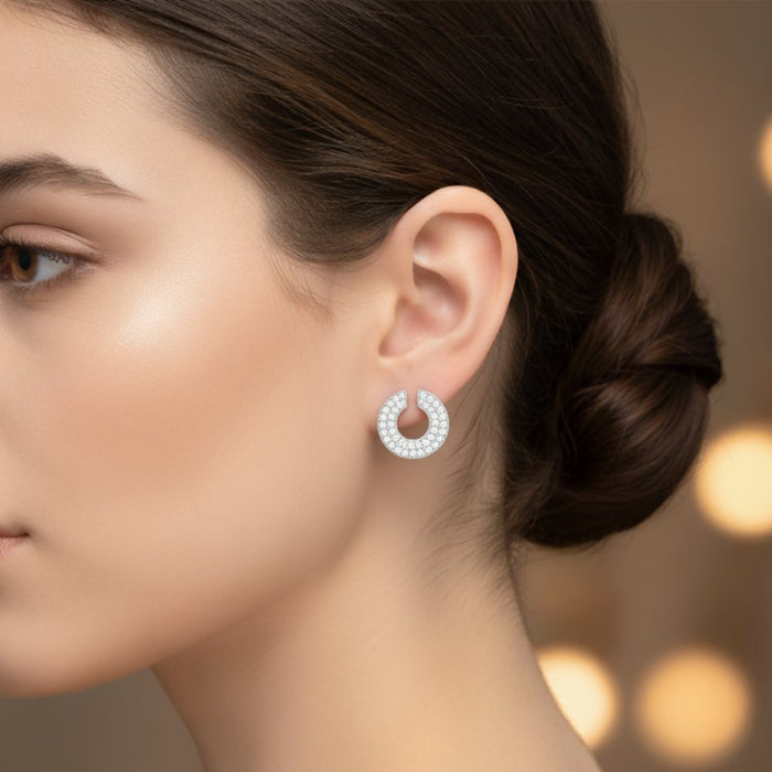 Minđuše Krug sa Cirkonima - Srebro 925