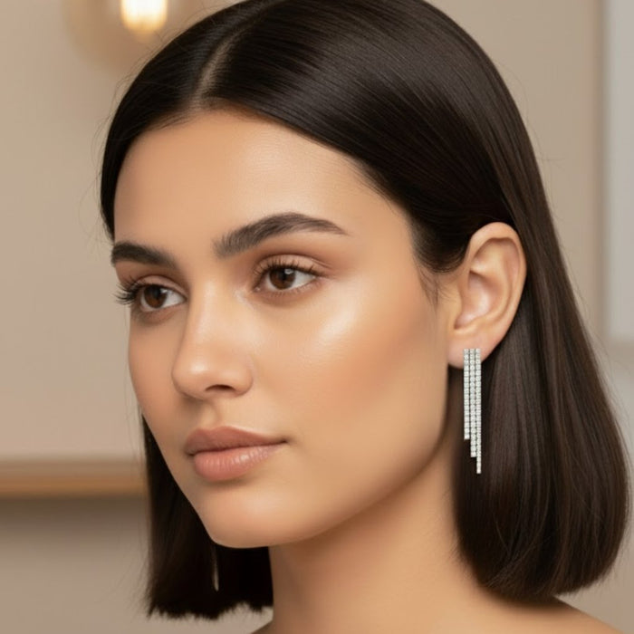 Viseće Minđuše sa 3 Reda Cirkona