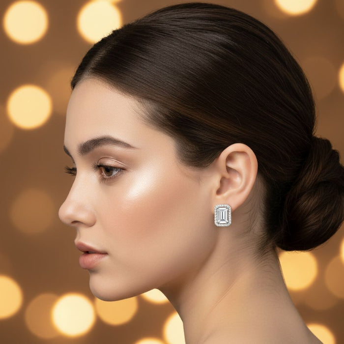 Minđuše Pravougaoni Cirkon - Srebro 925