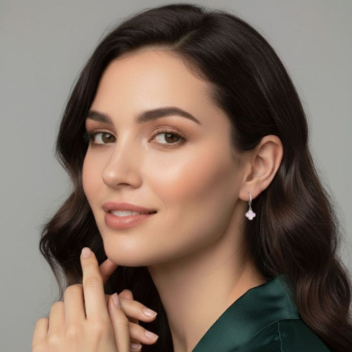 Van Cleef Minđuše Detelina Srebrne Roze Viseće