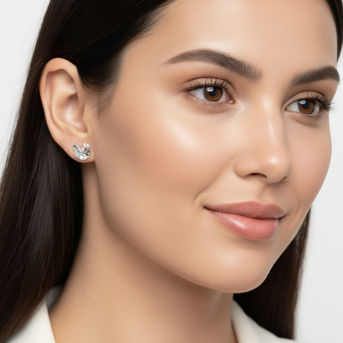 Srebrne Minđuše Ruža