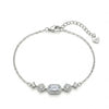 Srebrna narukvica Emerald Cut Halo - Srebro 925