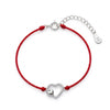 Srebrna Narukvica Crveni Konac Double Heart - Srebro 925