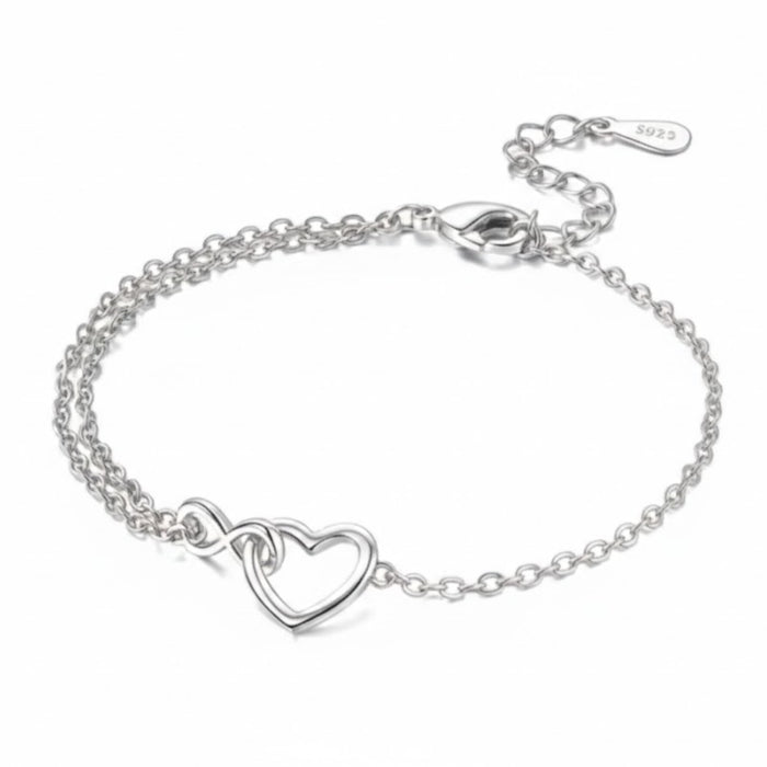 Srebrna Narukvica Infinity Heart - Srebro 925