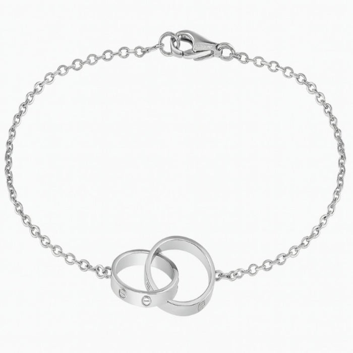 Narukvica sa Dva Prstena - Srebro