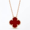 Ogrlica Detelina Rose Gold Crvena/Bordo - Srebro 925